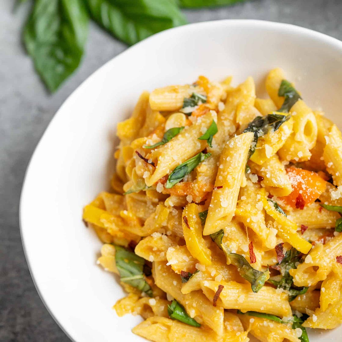 Sun Gold Tomato Pasta with Summer Squash