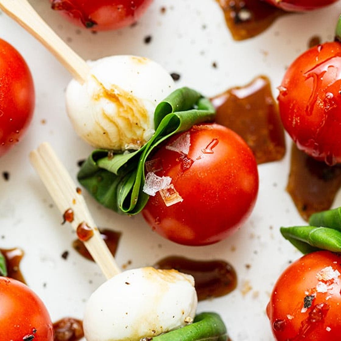 Caprese Skewers with Balsamic Drizzle