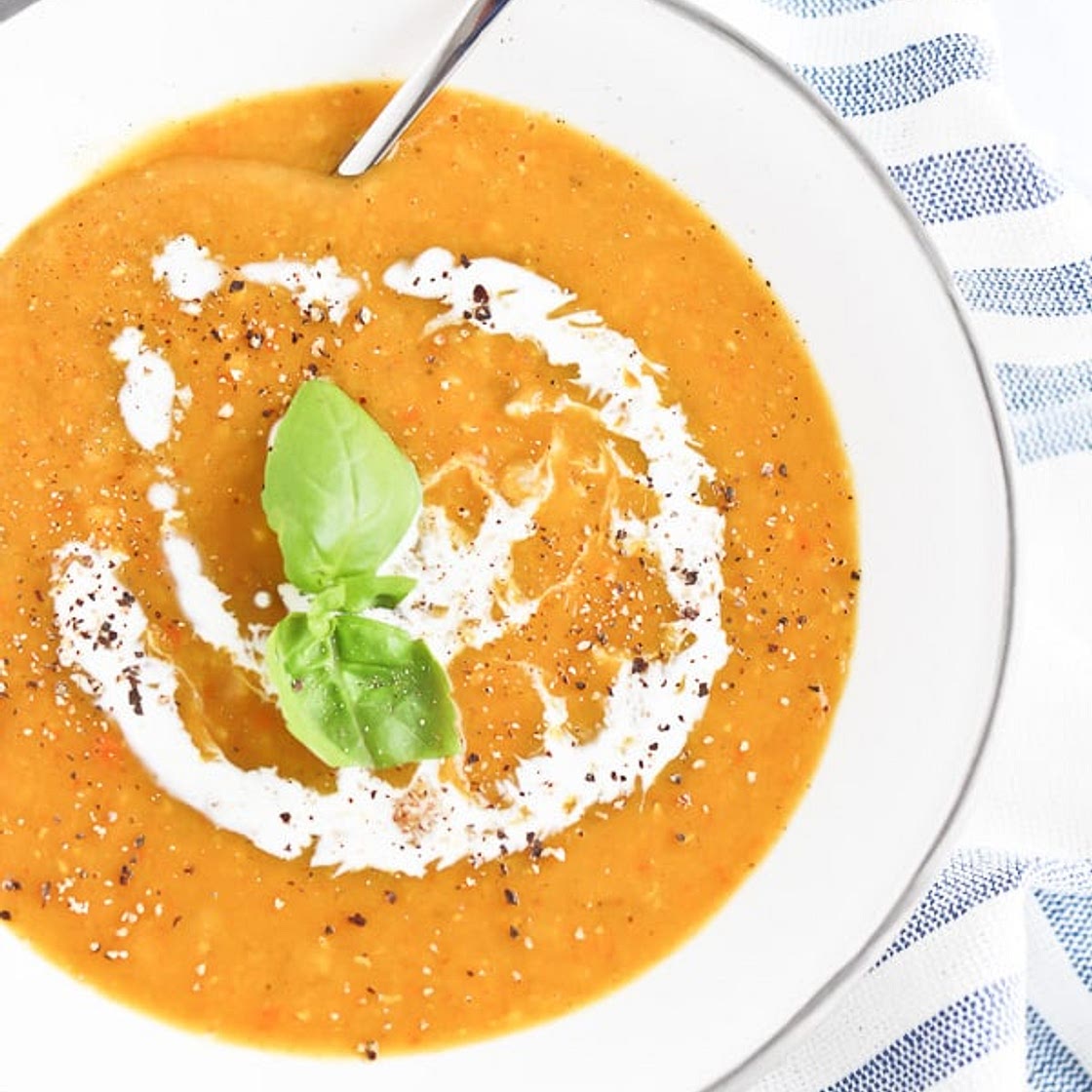 Instant Pot Red Lentil Soup with Lemon