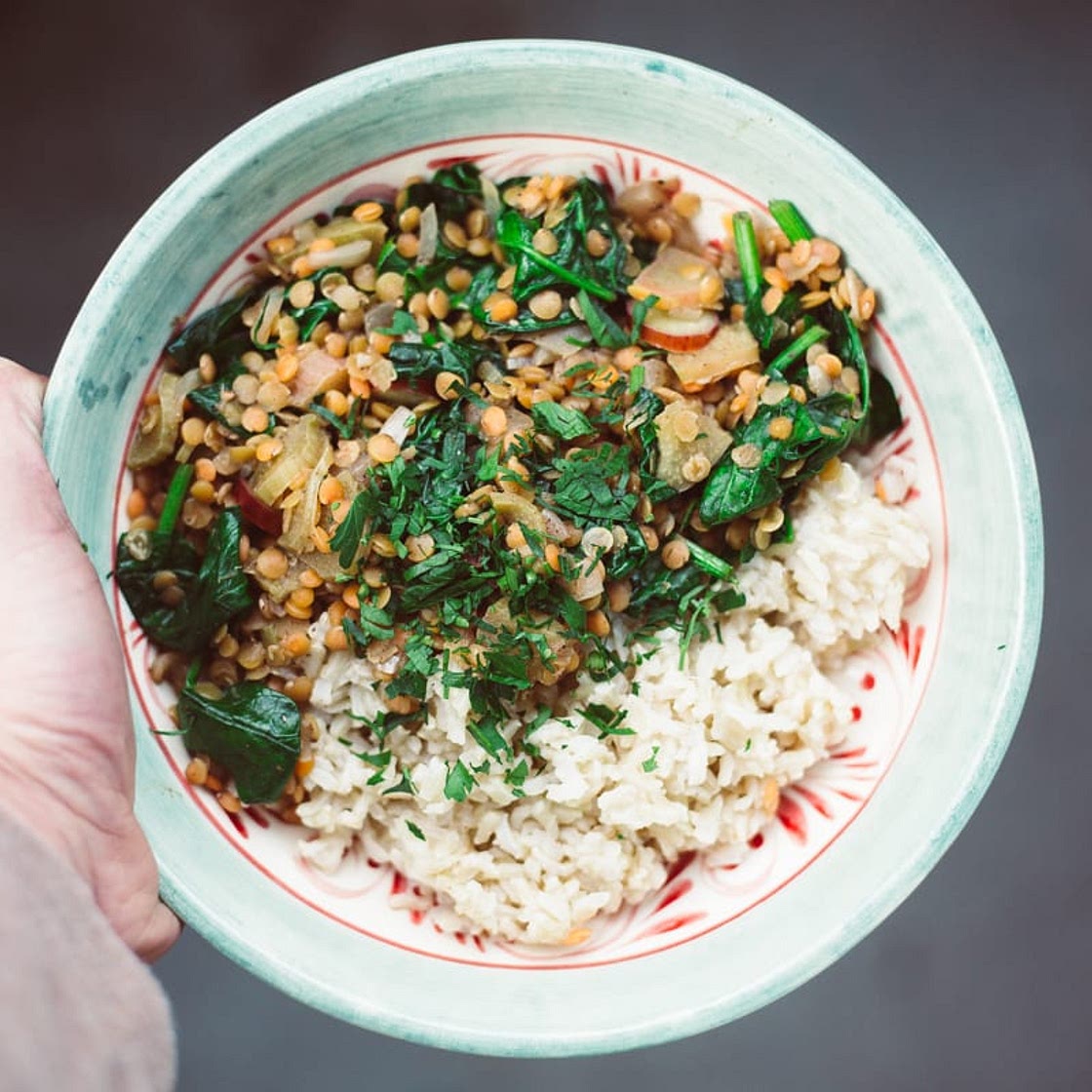 Savoury Rhubarb and Cinnamon Red Lentil Curry