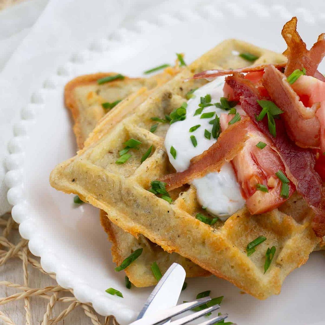 Cheesy Potato Waffles