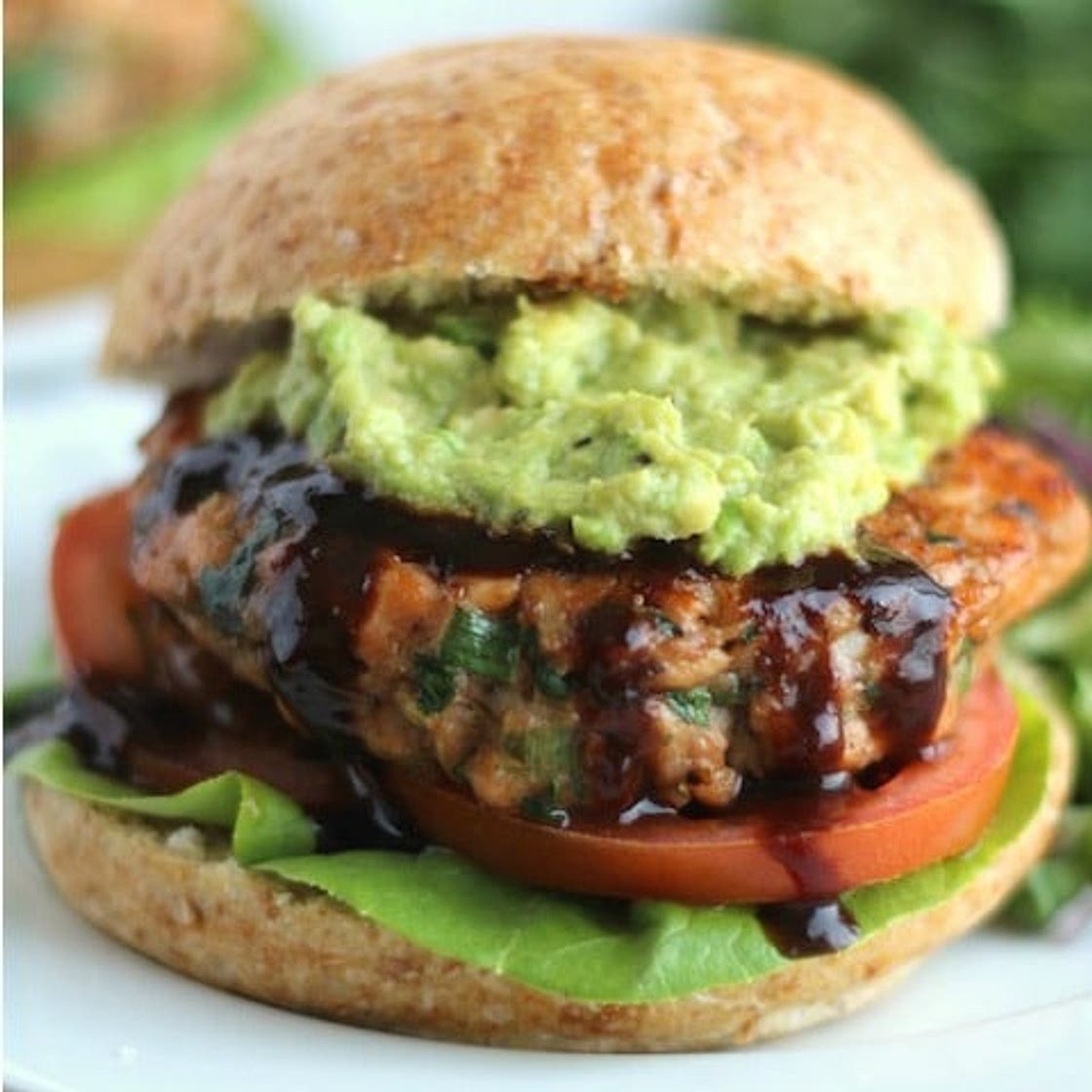 Asian Salmon Burgers with Avocado and Hoisin Sauce (Gluten-Free Option, Too!)