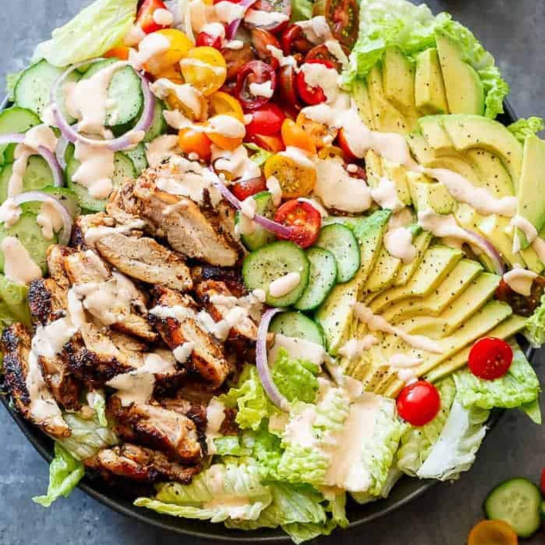 Grilled Cajun Chicken Salad with Creamy Cajun Dressing