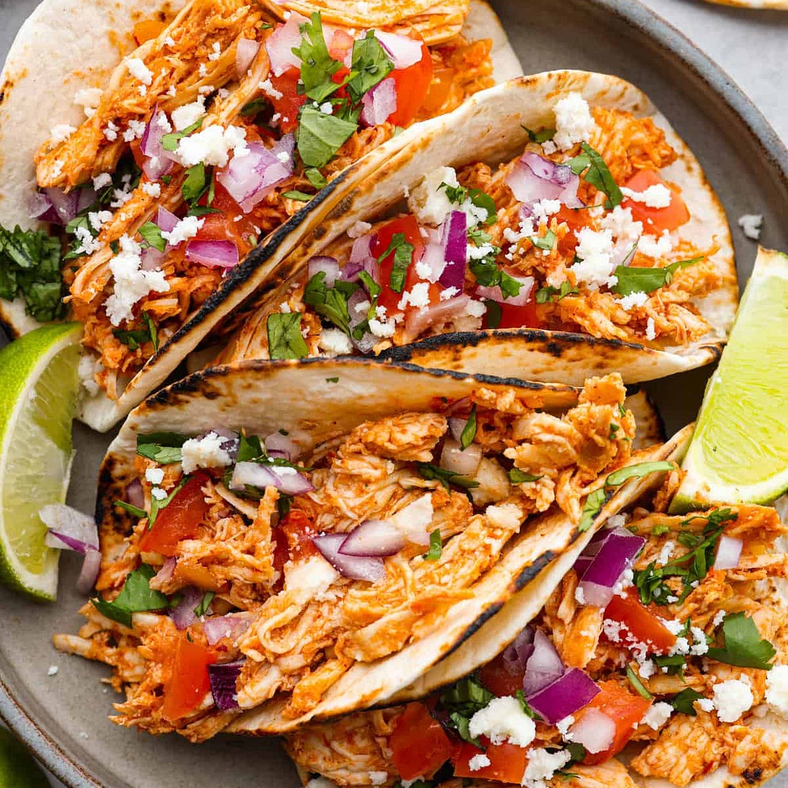 Shredded Chicken Tacos- 4 Ways