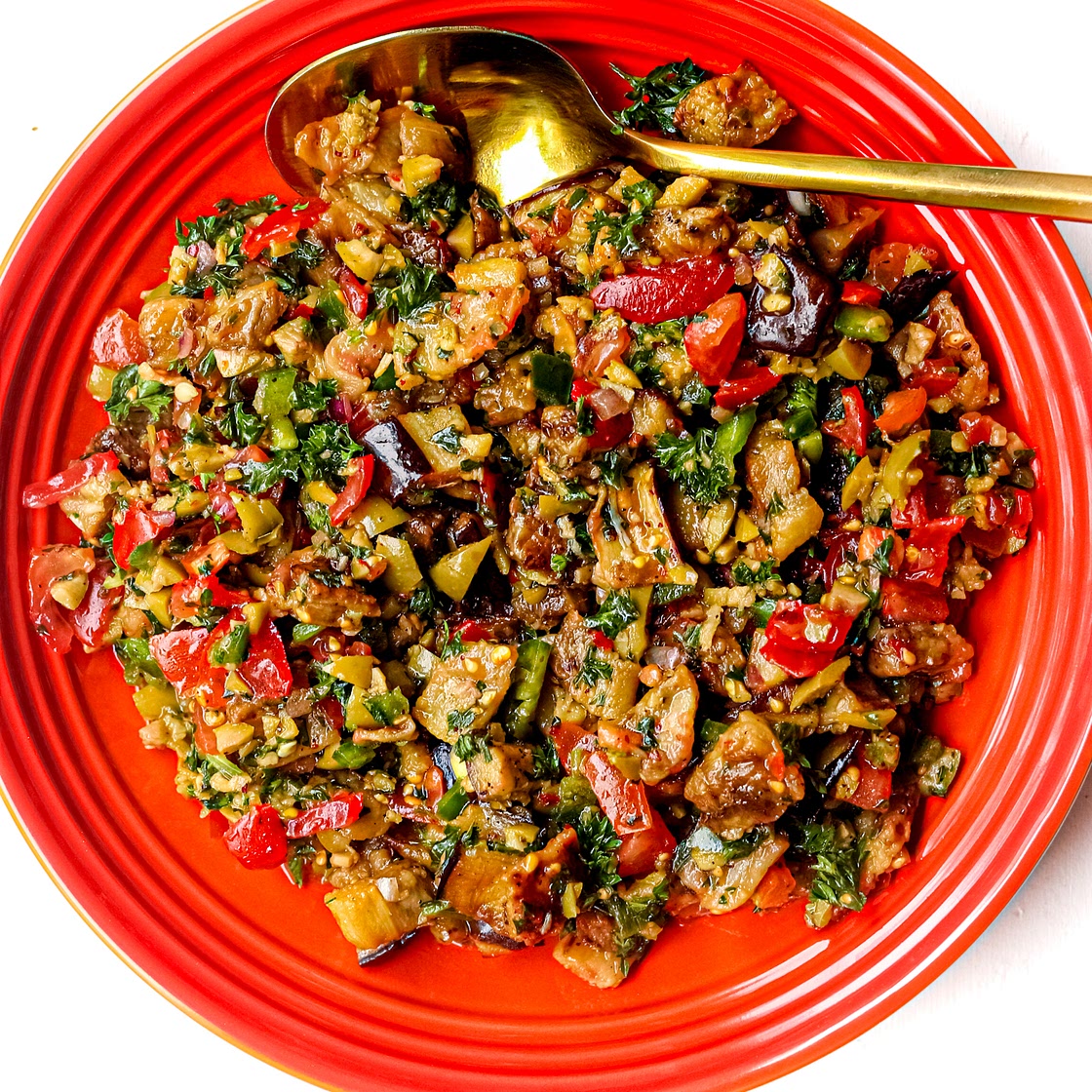 Easy Baked Eggplant Salad