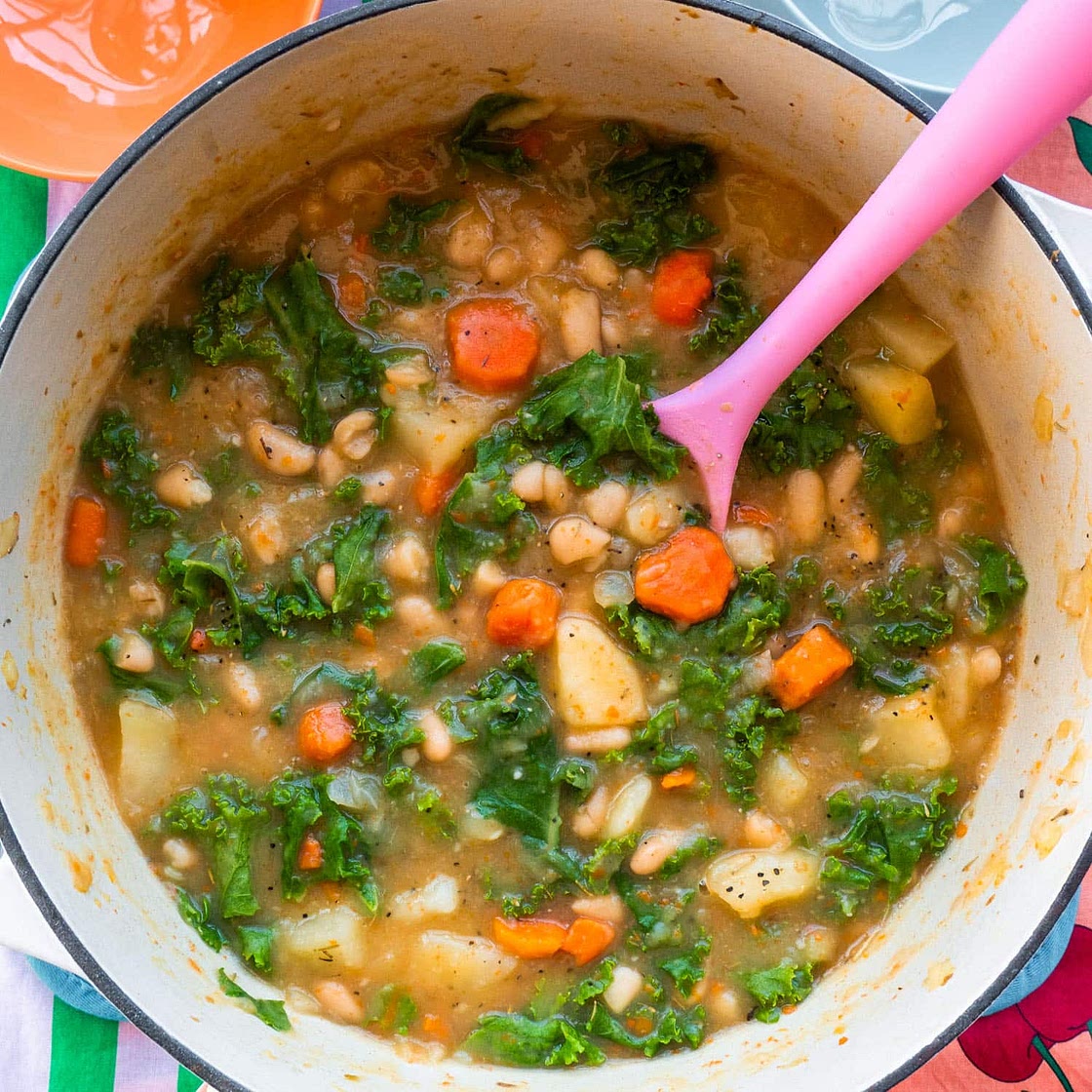 Kale Bean and Potato Soup (So Creamy!)