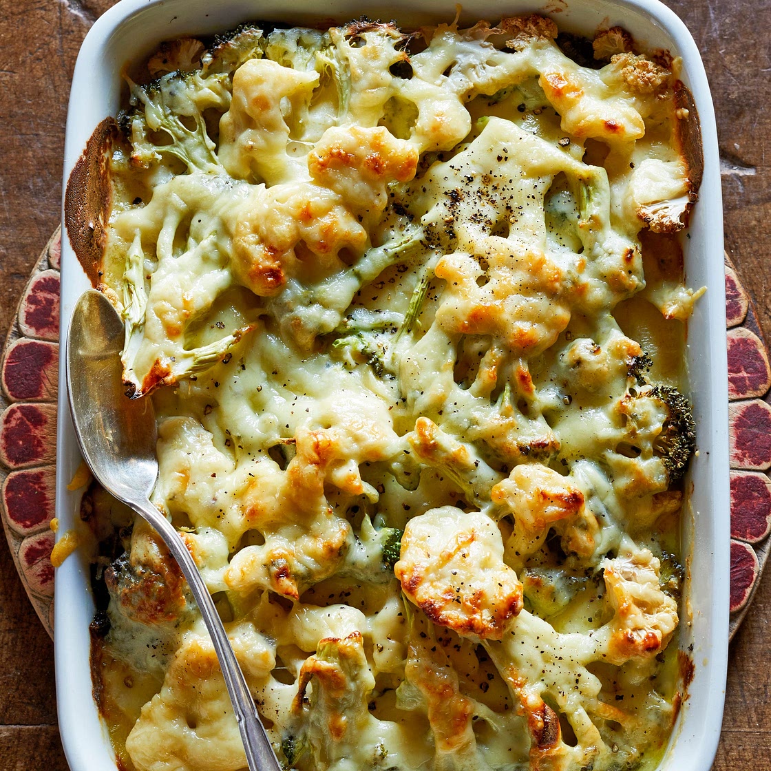Broccoli and Cauliflower Gratin