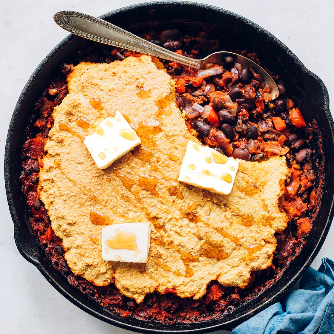 Cornbread & Black Bean Enchilada Bake