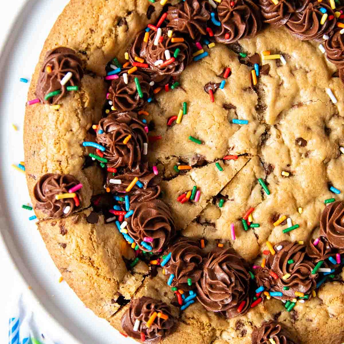 Gluten-Free Cookie Cake (Soft, Chewy, Not Dry!)