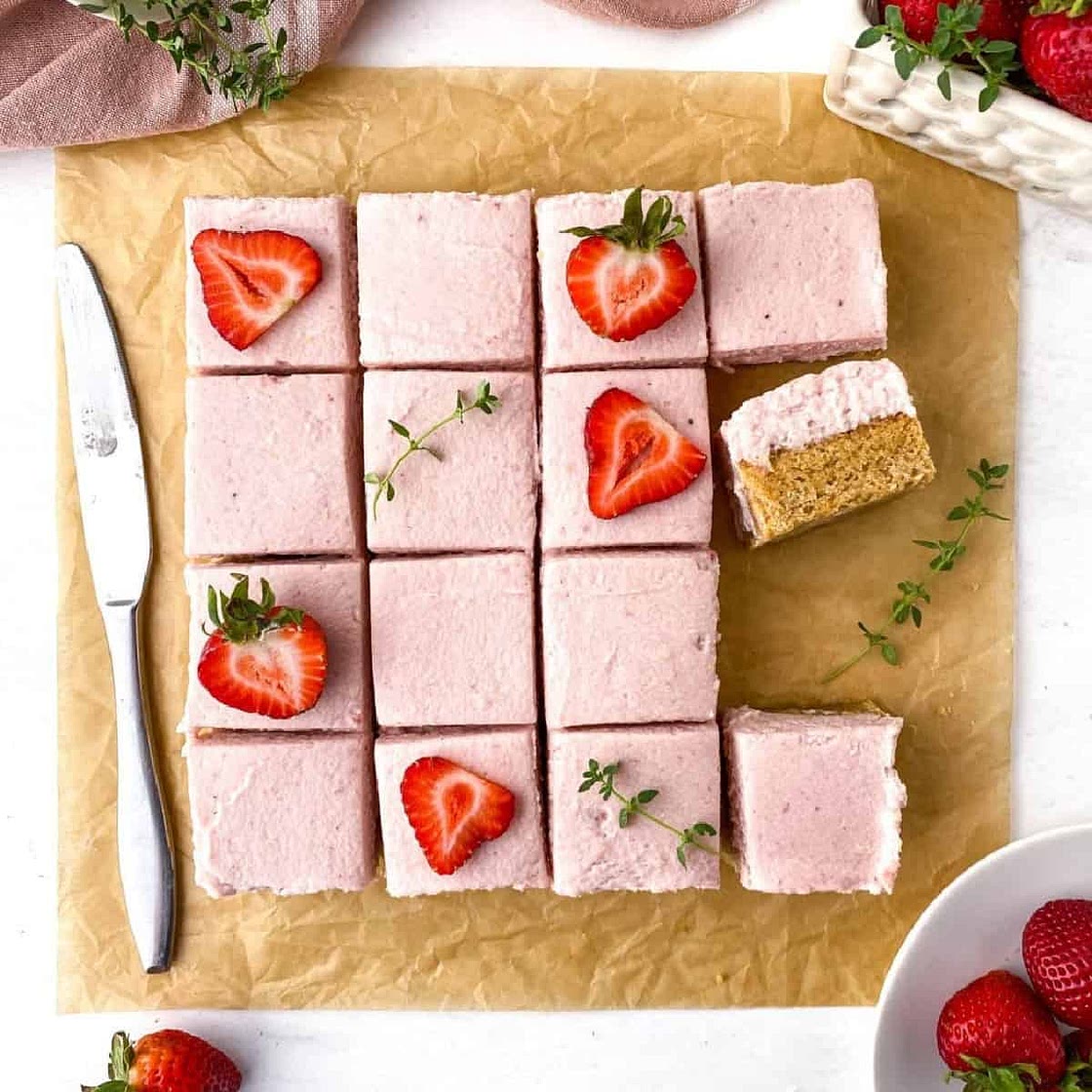Strawberry Thyme Blondies
