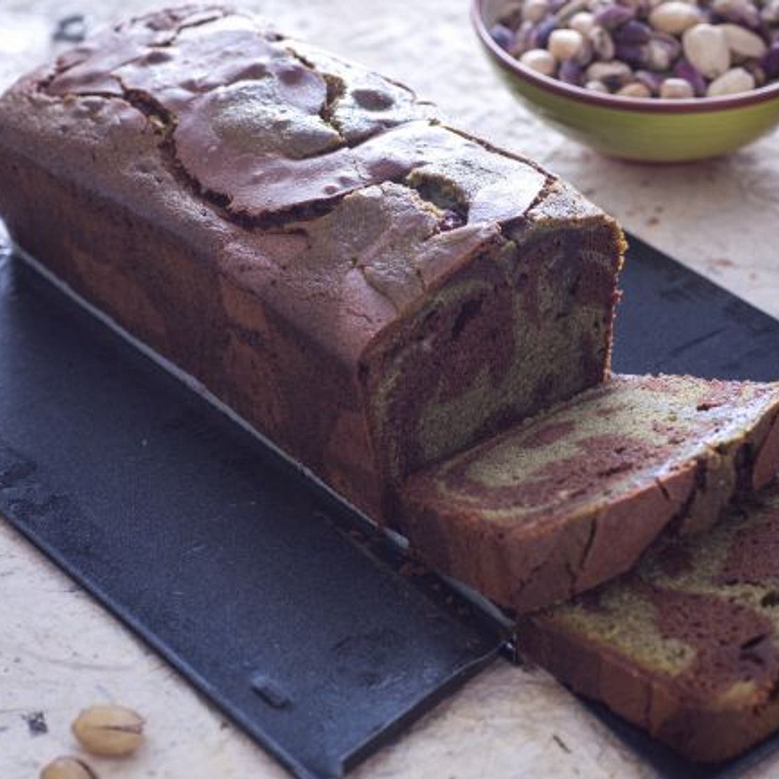 Plumcake al pistacchio variegato al cioccolato
