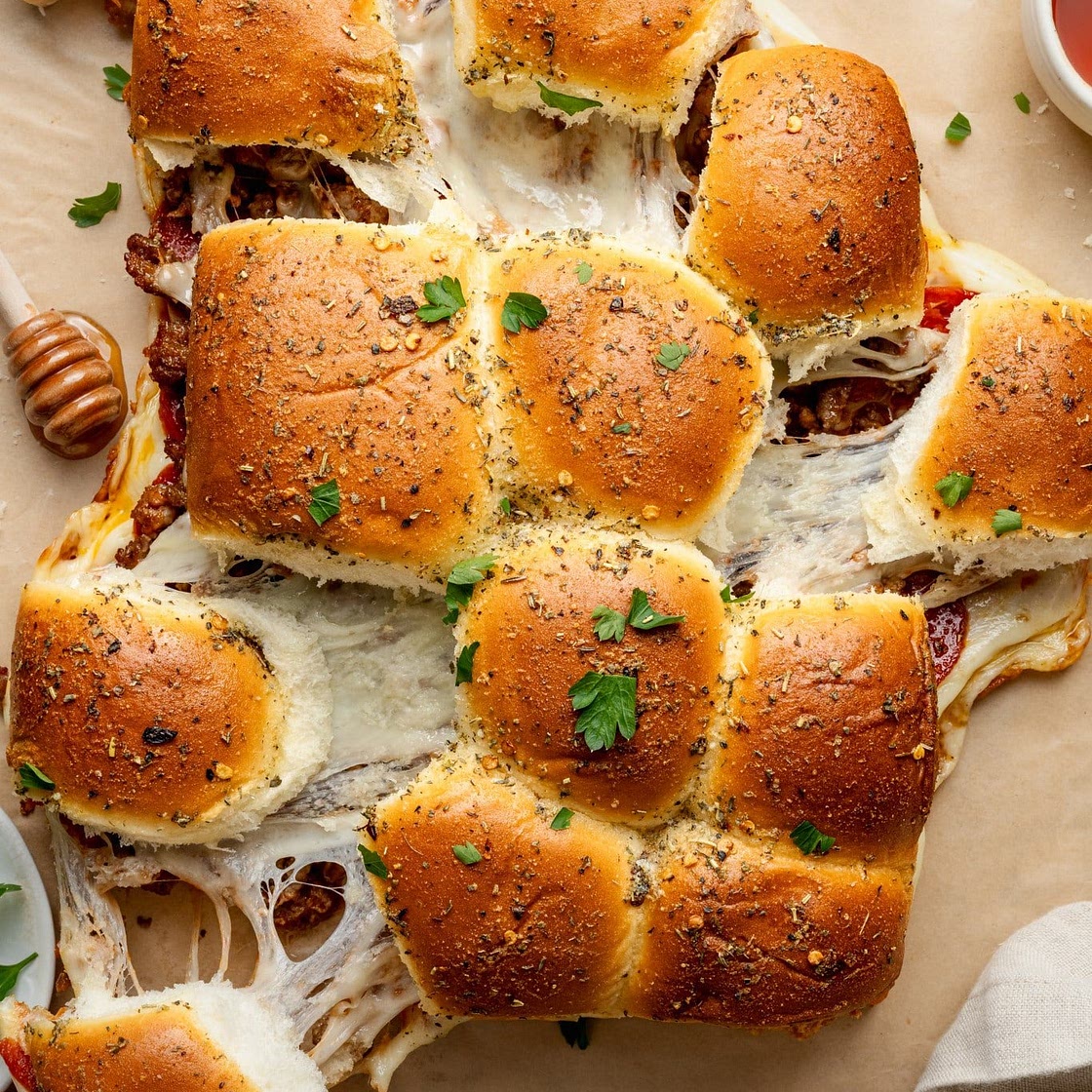 Pepperoni and Sausage Pizza Sliders