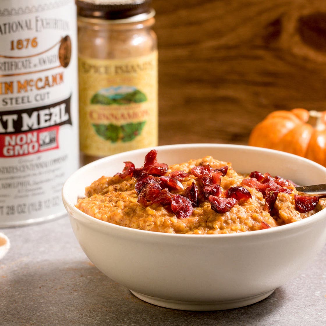 Pumpkin Cranberry Steel Cut Oatmeal