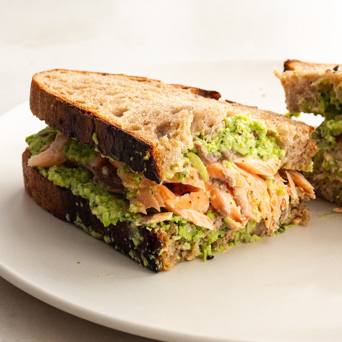 Salmon & Herby Edamame Spread Sandwich