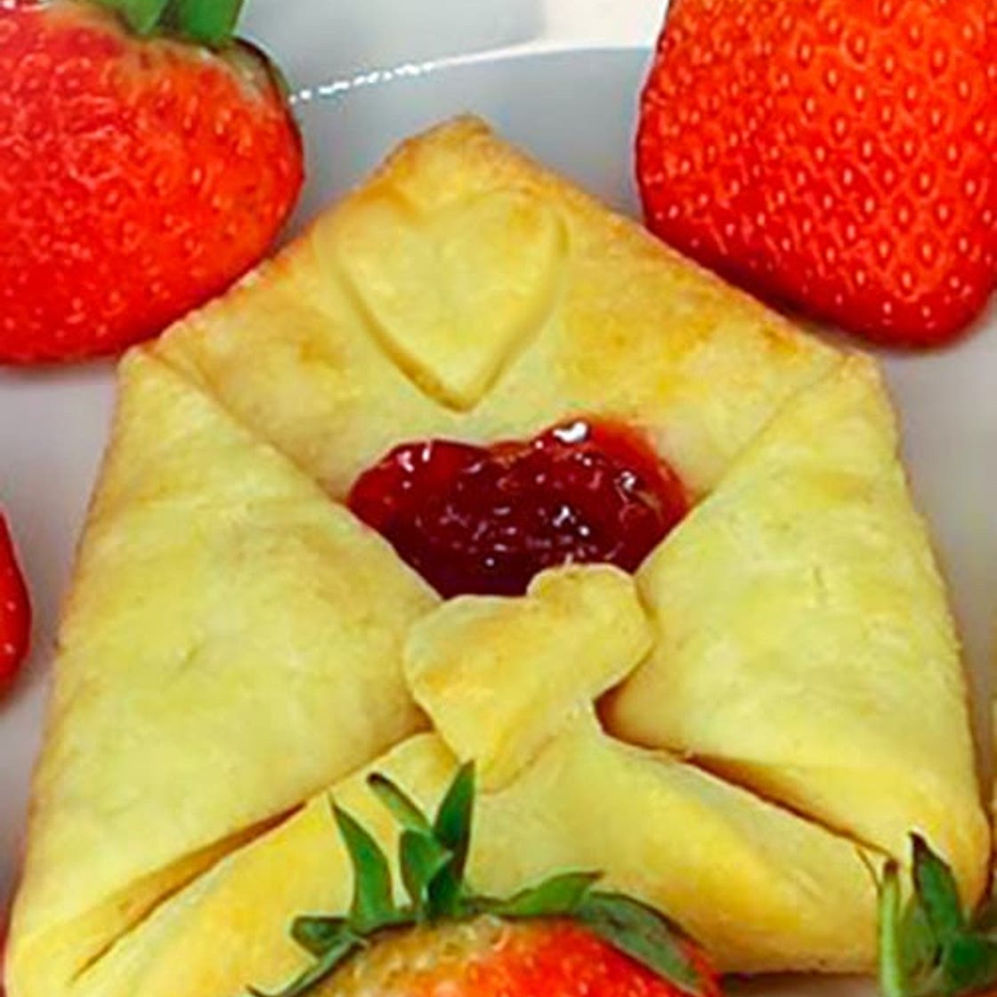 Strawberry Filled Pastry Envelopes