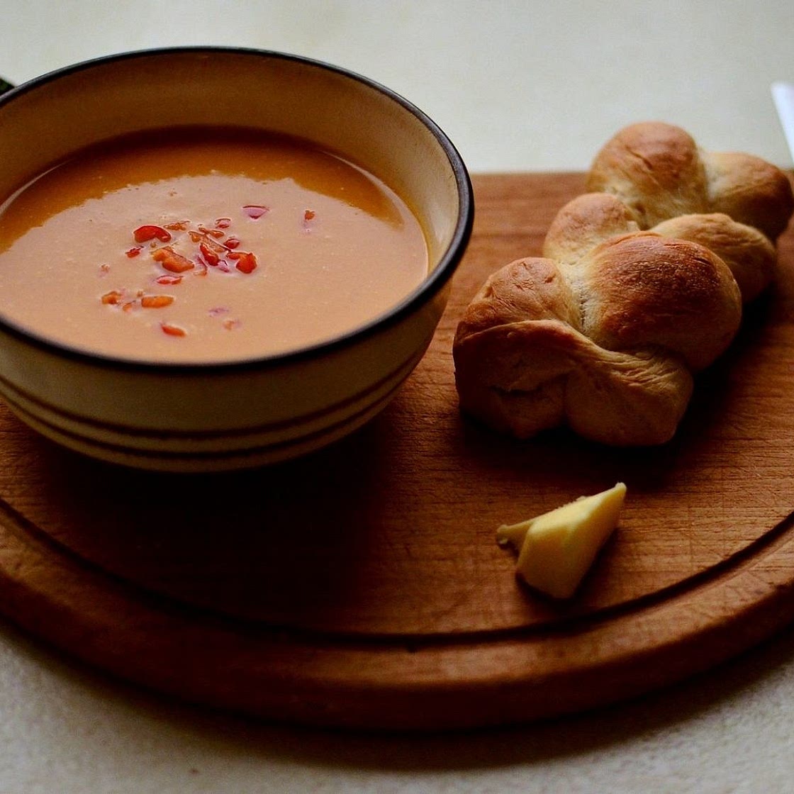 Butternut Squash Soup with Fresh Goat Cheese