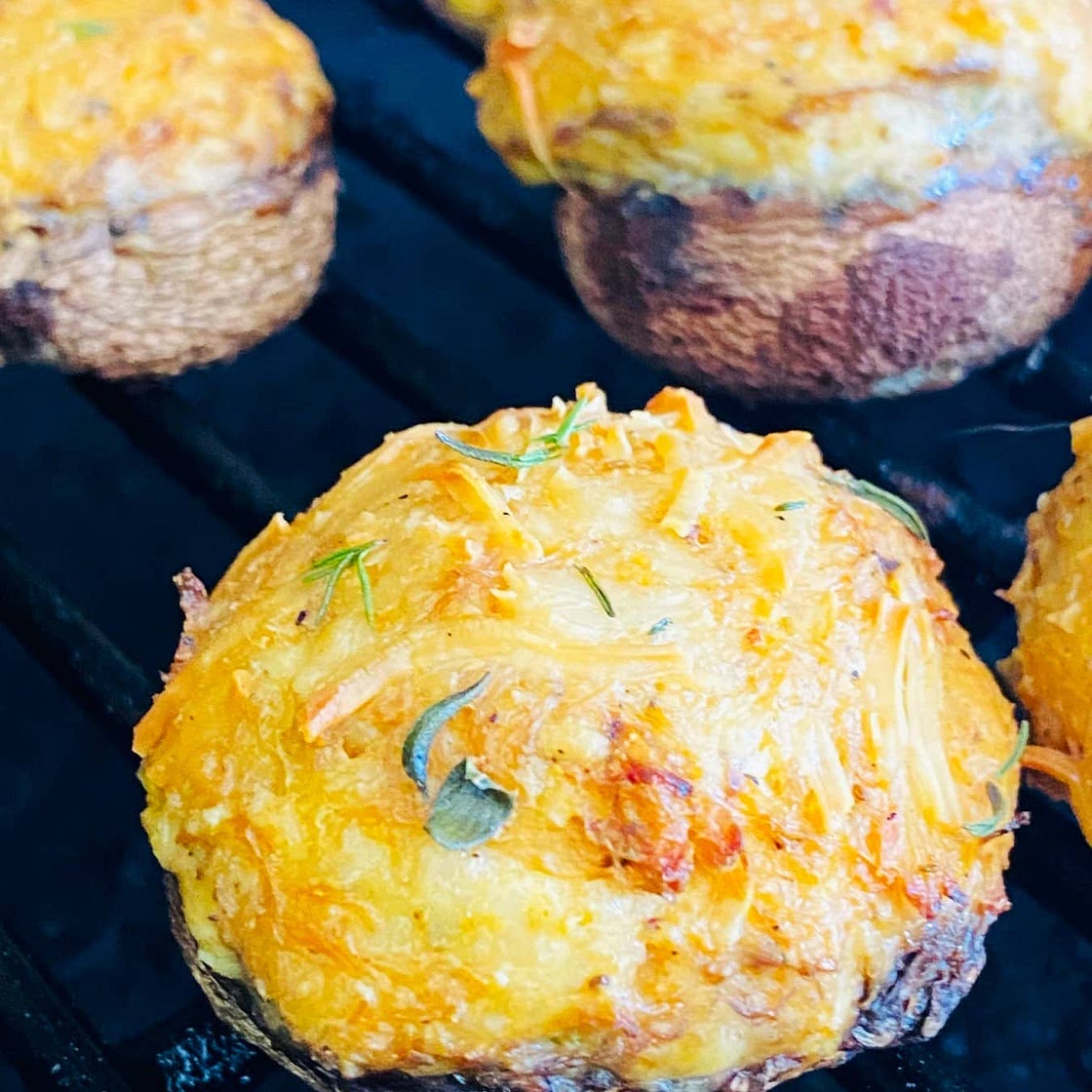 Traeger Crab Stuffed Mushrooms
