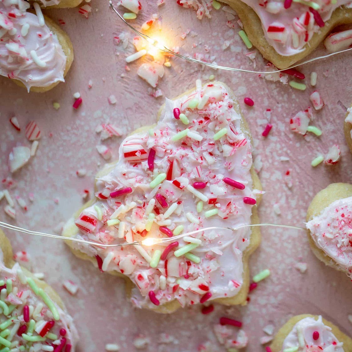 Pink Peppermint Sugar Cookies
