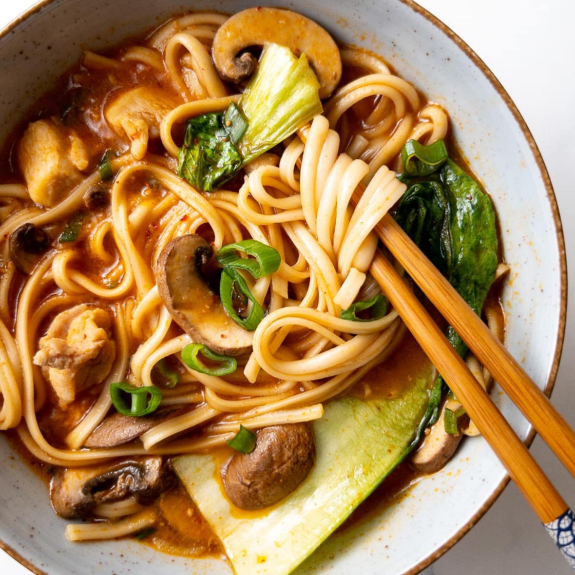 Spicy Chicken Udon Noodle Soup
