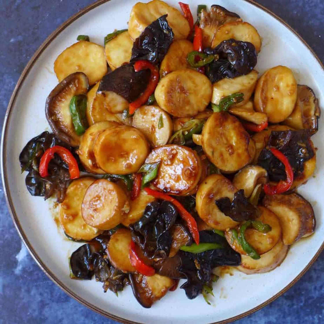 King oyster mushroom with garlic sauce (鱼香杏鲍菇)