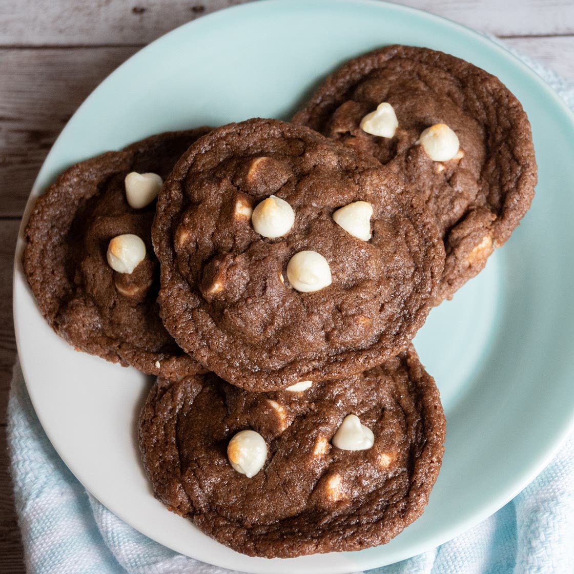 Dark Chocolate Cookies with White Chocolate Chips