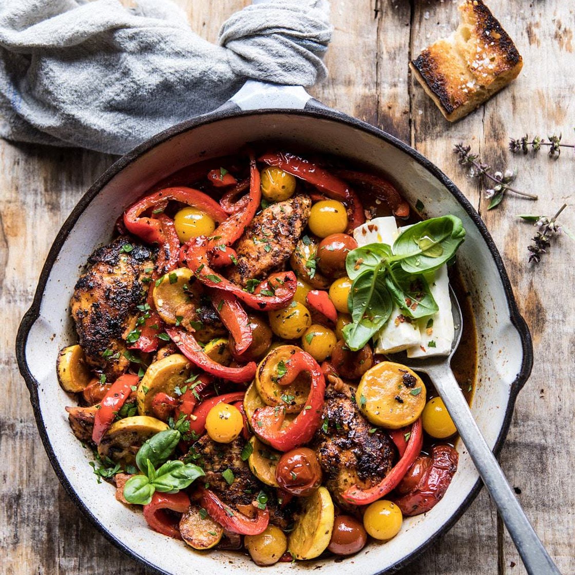 Skillet Lemon Pepper Chicken and Garden Veggies