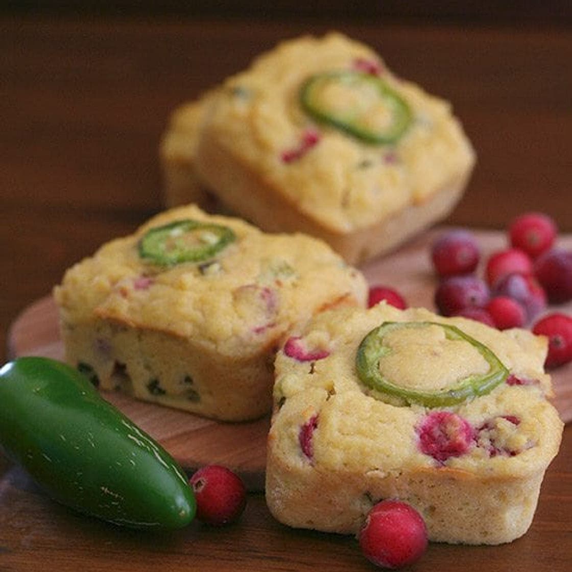 Cranberry Jalapeño “Cornbread” Muffins