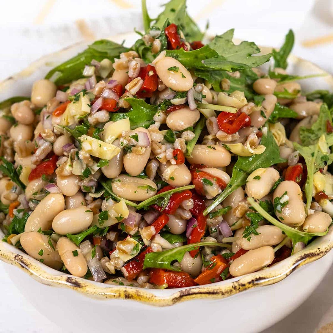 Summer Farro Salad with Cannellini Beans