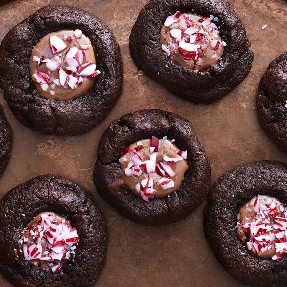 Chocolate-Peppermint Thumbprint Cookies Recipe