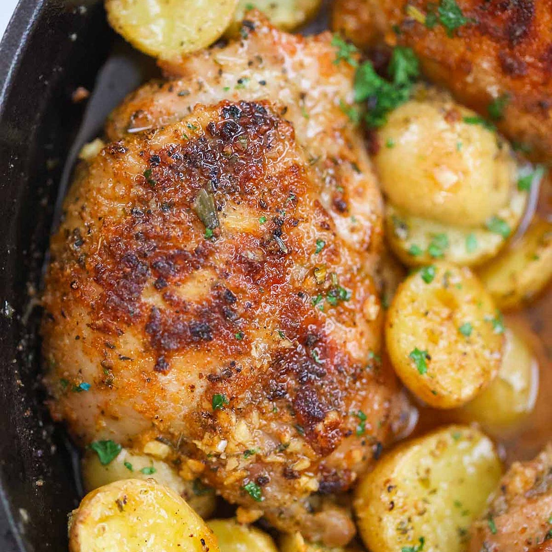 Roasted Chicken Thighs and Potatoes