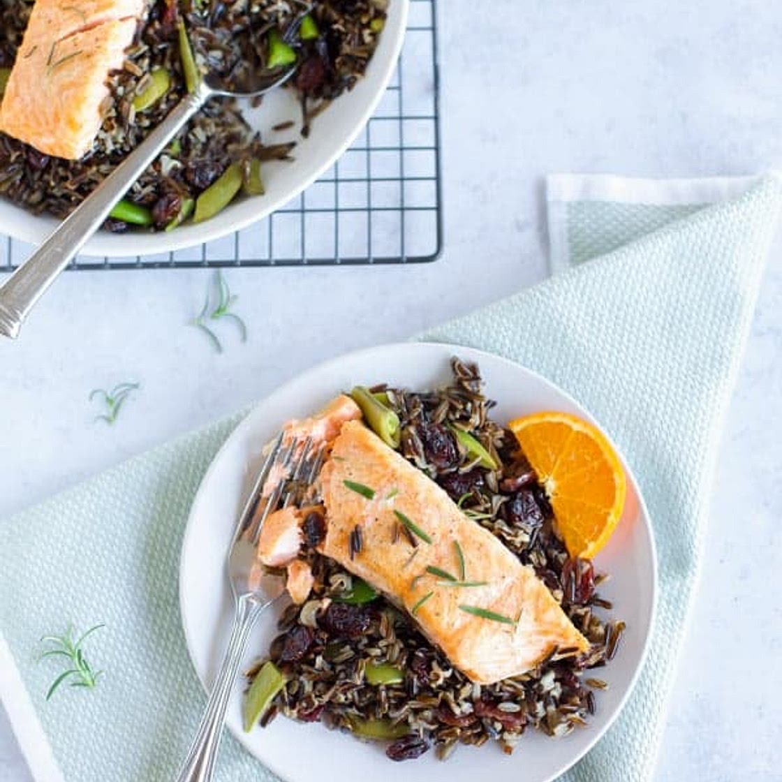 Baked Salmon with Black Rice