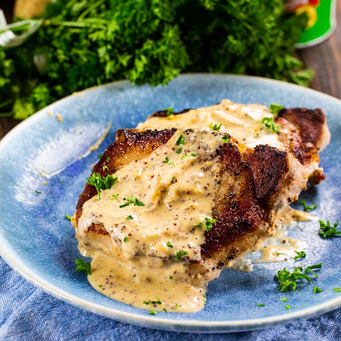 Pork Chops with Creole Mustard Sauce