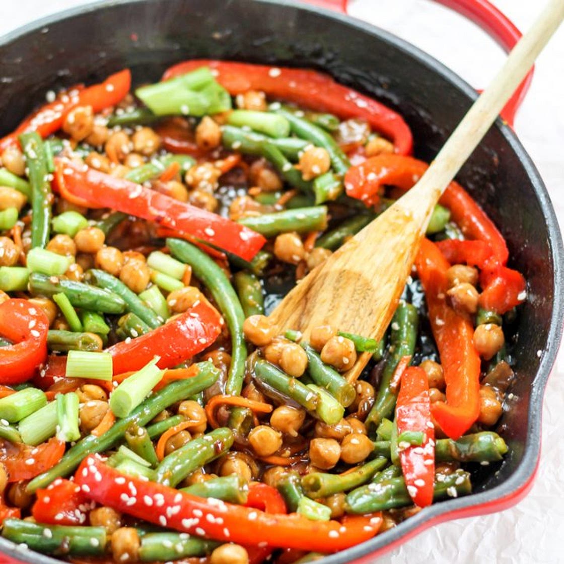 Healthy Sesame-Orange Ginger Chickpea Stir-Fry
