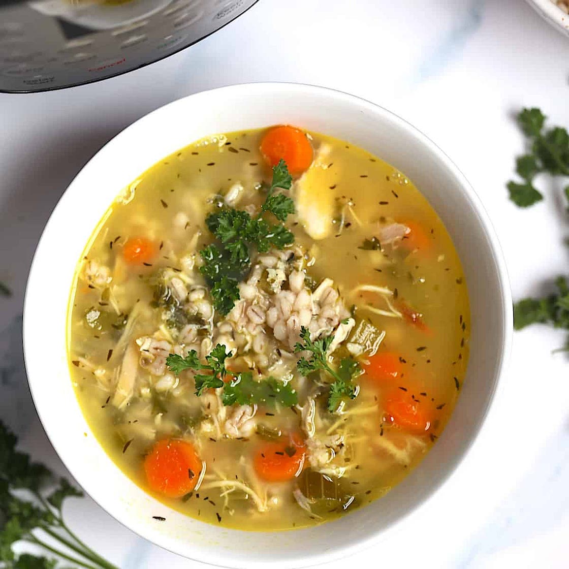 Instant Pot Chicken Barley Soup