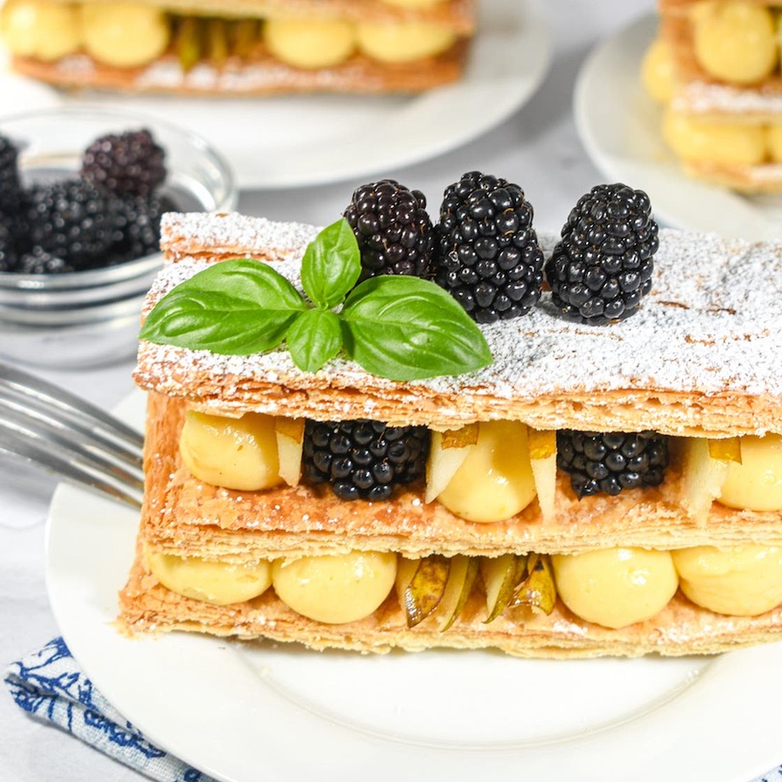 Blackberry Pear Mille Feuille