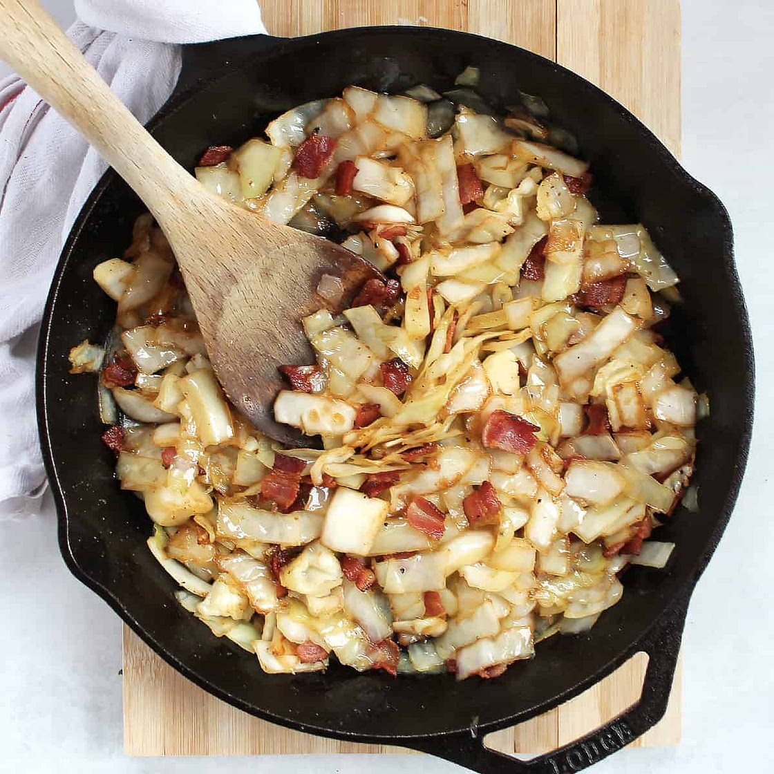 German Fried Cabbage with Bacon