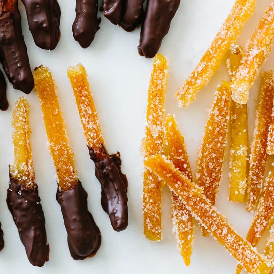Candied Orange Peels (Chocolate Dipped!)