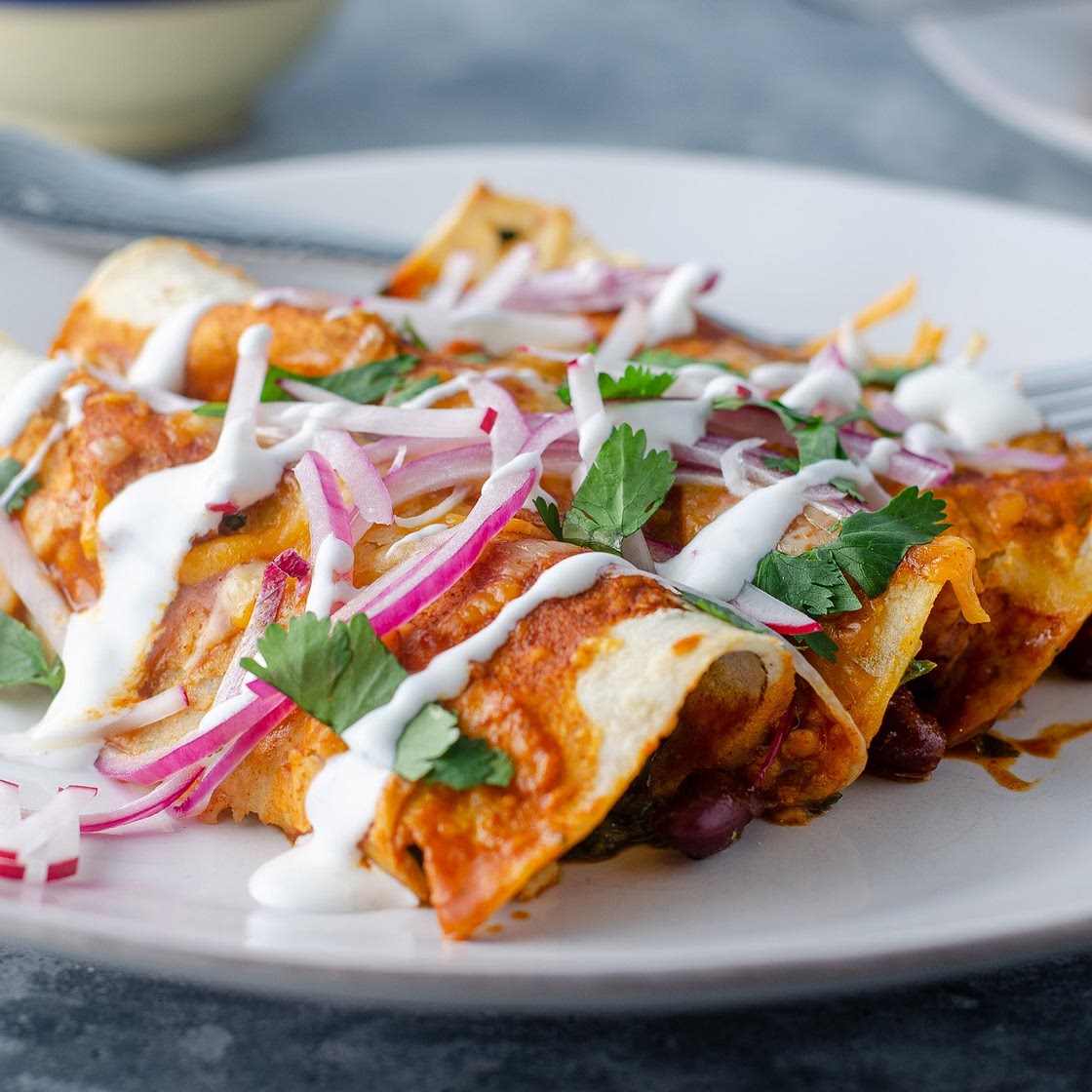 Quick Bean & Green Enchiladas