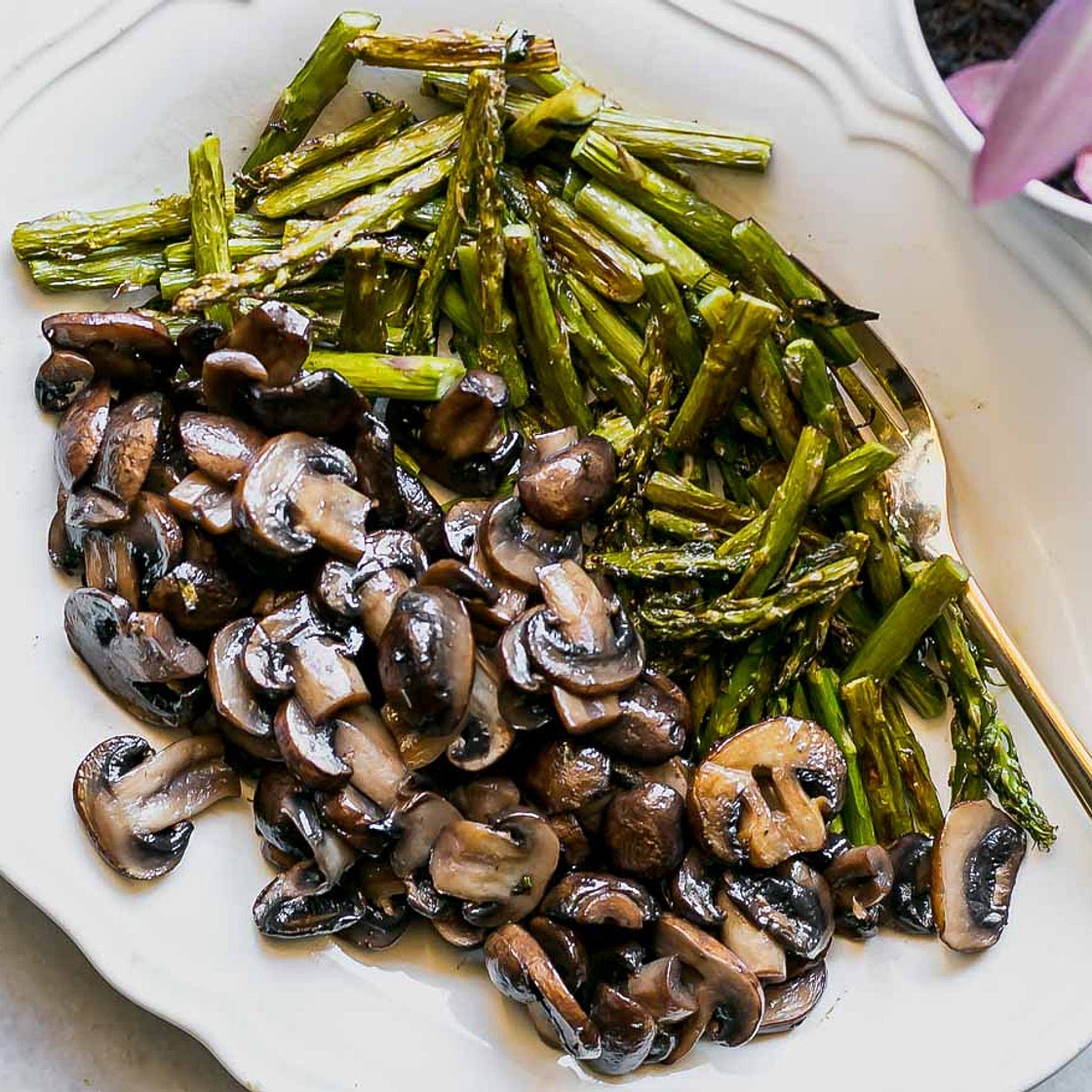 Roasted Asparagus and Mushrooms