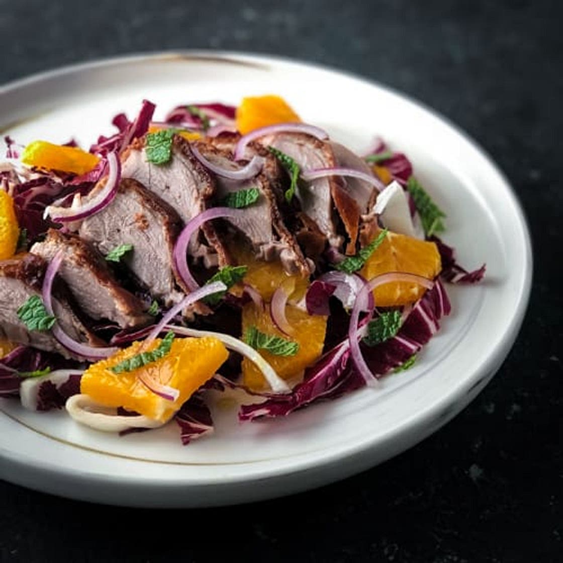 Cantonese Roast Duck Salad with Radicchio