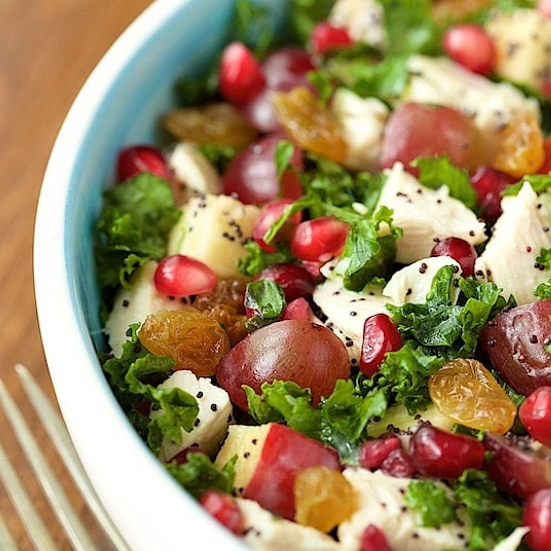 Chopped Kale, Chicken and Apple Salad