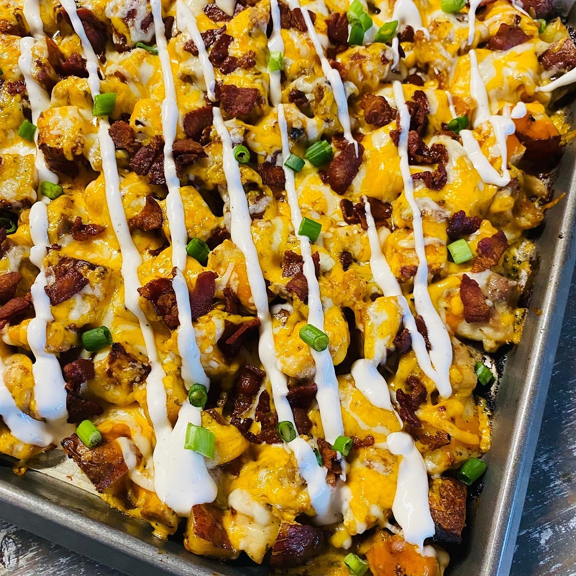 Loaded Buffalo Chicken and Potatoes