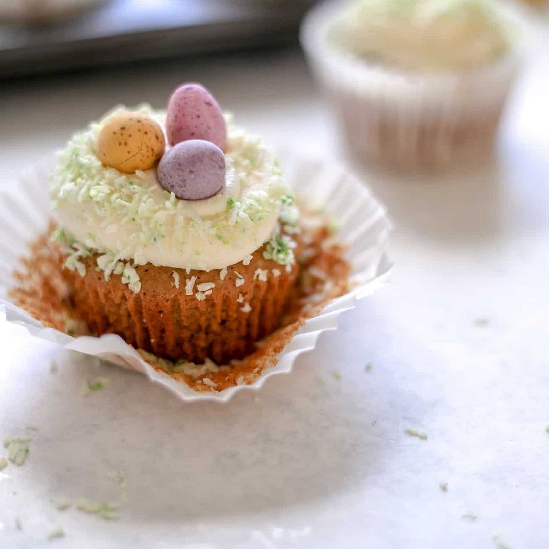 30-Min Mini Easter Egg Cupcakes using Oat Flour