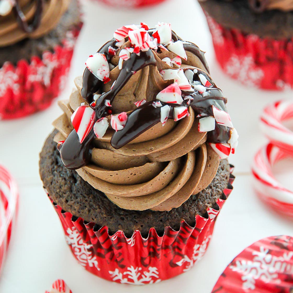 Peppermint Mocha Chocolate Cupcakes