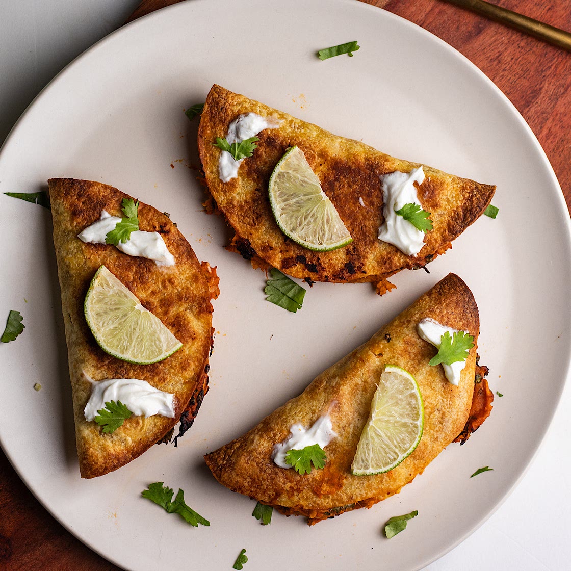 Crispy Baked Buffalo Chickpea and Sweet Potato Tacos