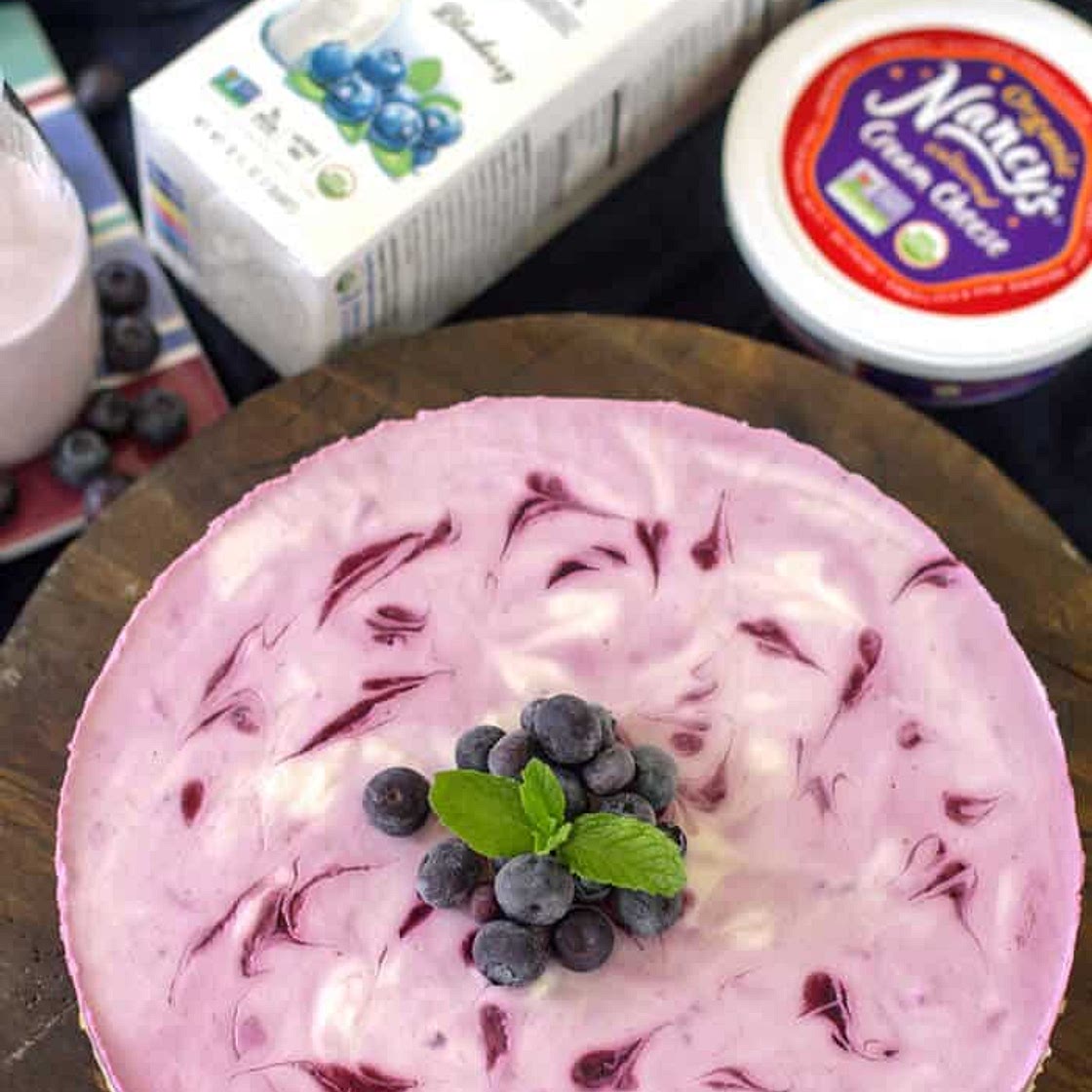 No-Bake Kefir Blueberry Cheesecake Recipe