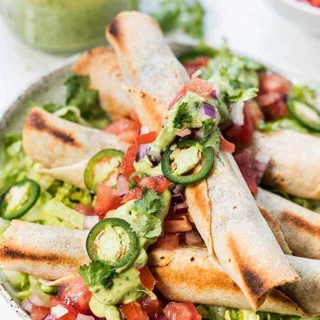 Baked Sweet Potato & Black Bean Taquitos