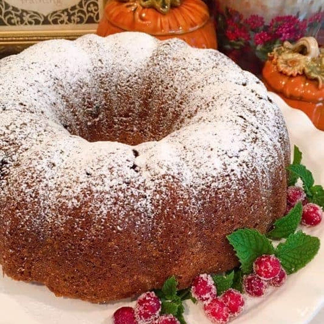 Holiday Pumpkin Cranberry Bundt Cake