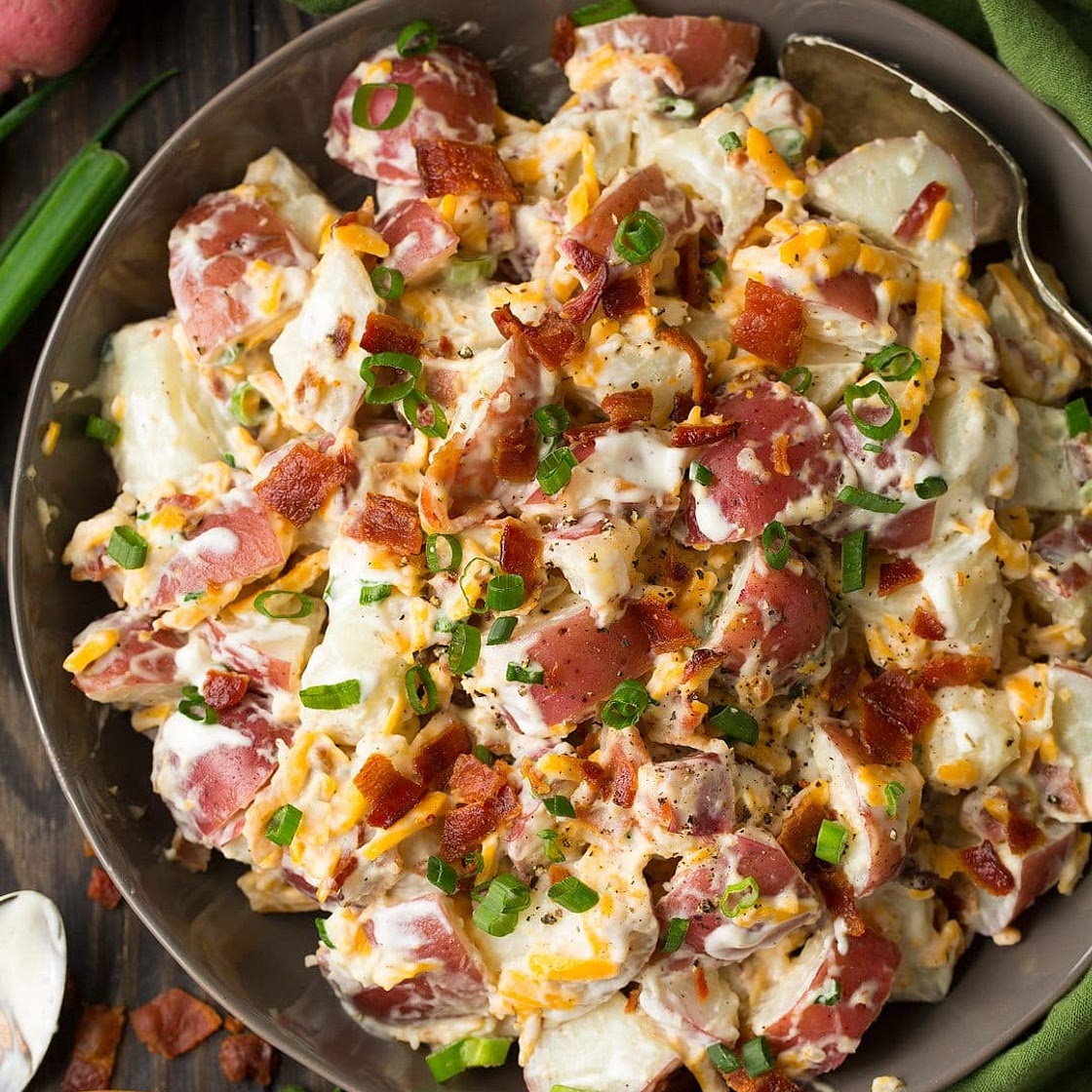 Cheddar Bacon Ranch Potato Salad