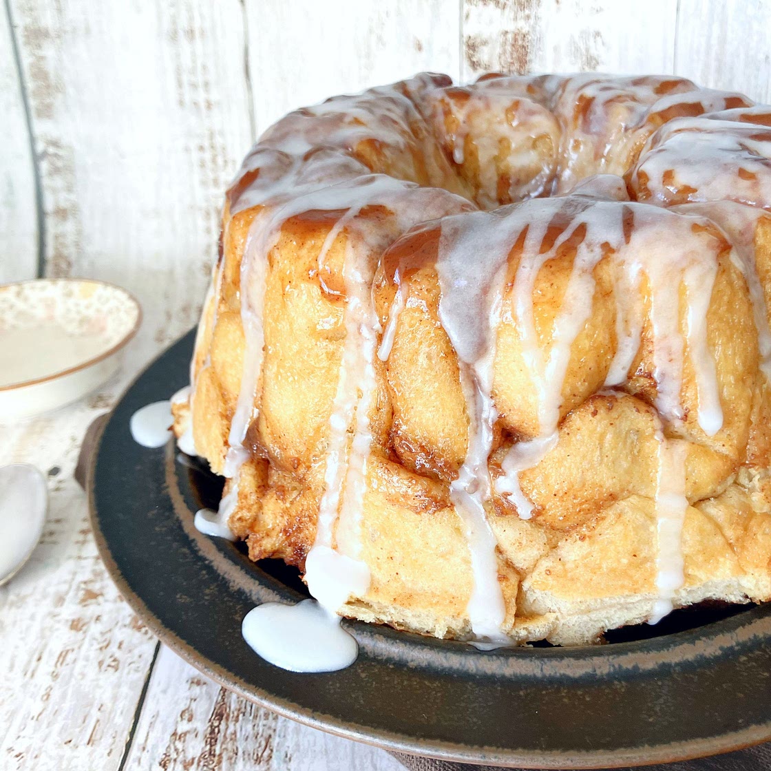 Homemade Cinnamon Bun Monkey Bread with Cinnamon Caramel